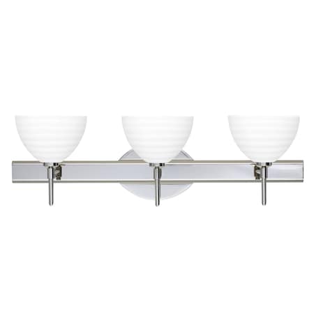 Brella Vanity, Chalk, Chrome Finish, 3x5W LED